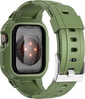 Siliconen bandje - geschikt voor Apple Watch series 1/2/3/4/5/6/7/8/9/SE/SE 2/Ultra/Ultra 2 met case size 42 mm / 44 mm / 45 mm / 49 mm - groen