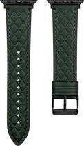 Bracelet en cuir - convient pour Apple Watch Series 1/2/3/4/5/6/7/8/SE avec boîtier de taille 38/40/41 mm - vert