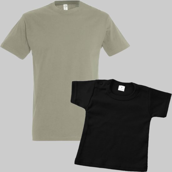 Chemises assorties père et fils- Cadeau Vaderdag -Cadeau pour papa-Taille homme L-Taille enfant 68
