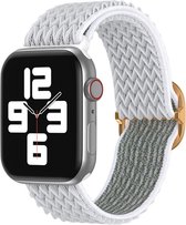 Nylon bandje - geschikt voor Apple Watch Series 1/2/3/4/5/6/7/8/Ultra/Ultra 2/SE met case size 42 mm / 44 mm / 45 mm / 49 mm - wit