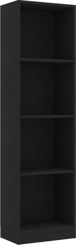 vidaXL-Boekenkast-met-4-schappen-40x24x142-cm-spaanplaat-zwart