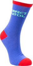Chaussettes| chaussettes cadeaux | Taille 42-46 | texte Perfect Match. | couleur bleu rouge