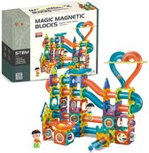 Kiddel XXL Magnetische Knikkerbaan interactief DIY Bouwset kinderen volwassenen - 188 Stuks - Uitdagend & Creatief Speelgoed voor Kinderen met knikkers 3 jaar 4 jaar cadeau