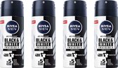 NIVEA Men Deo Spray - Noir & White Compressé - 4 x 100 ml