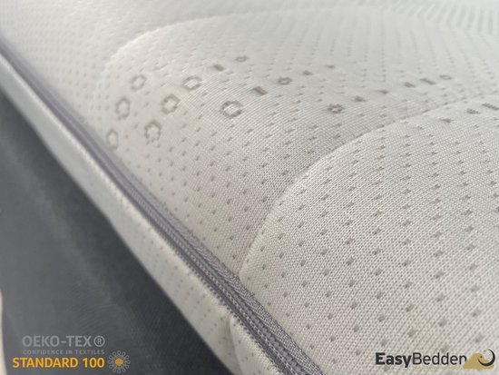 Topper EasyBedden® Cooltouch Deluxe XL - Surmatelas 200x200 - Mousse froide HR60 - Coutil Premium - Orthopédique - Medical - Surmatelas 4 saisons - Anti bactérien - Medium/ ferme - 9 cm d'épaisseur environ