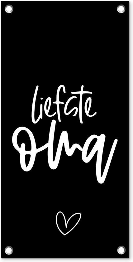 Tuinposter Spreuken - Liefste oma - Oma - Quotes - 30x60 cm - Tuindoek - Buitenposter