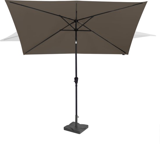VONROC Premium Parasol Rapallo 200x300cm - Kantelbaar - UV Werend UPF 50 Doek Antraciet Zwart Incl Duurzame Beschermhoes