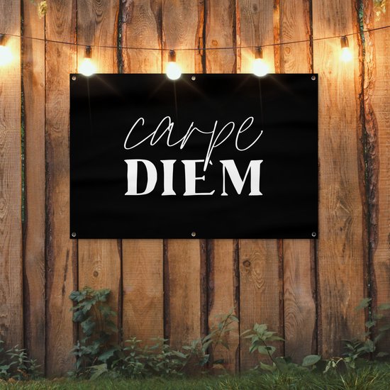 Affiche de jardin - Toile de jardin - Posters de jardin extérieures - Saisir le jour - Citations - Carpe diem - Dictons - 120x80 cm - Jardin