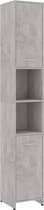 vidaXL - Badkamerkast - 30x30x183,5 - cm - bewerkt - hout - betongrijs