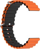 Siliconen bandje - geschikt voor Samsung Gear S3 / Galaxy Watch 3 45 mm / Galaxy Watch 46 mm - oranje-zwart