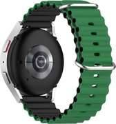 Siliconen bandje - geschikt voor Samsung Gear S3 / Galaxy Watch 3 45 mm / Galaxy Watch 46 mm - groen-zwart
