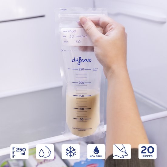 Sacs de conservation du lait maternel Difrax - 80 pièces