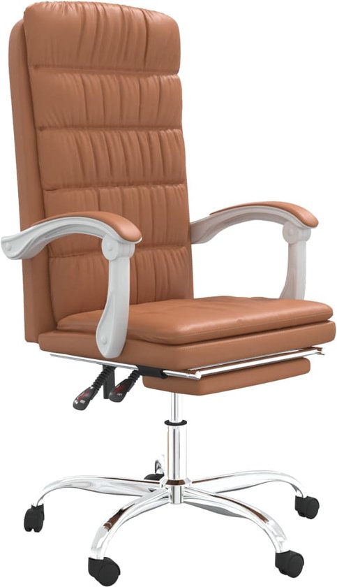 vidaXL Chaise de bureau réglable Cuir artificiel Marron
