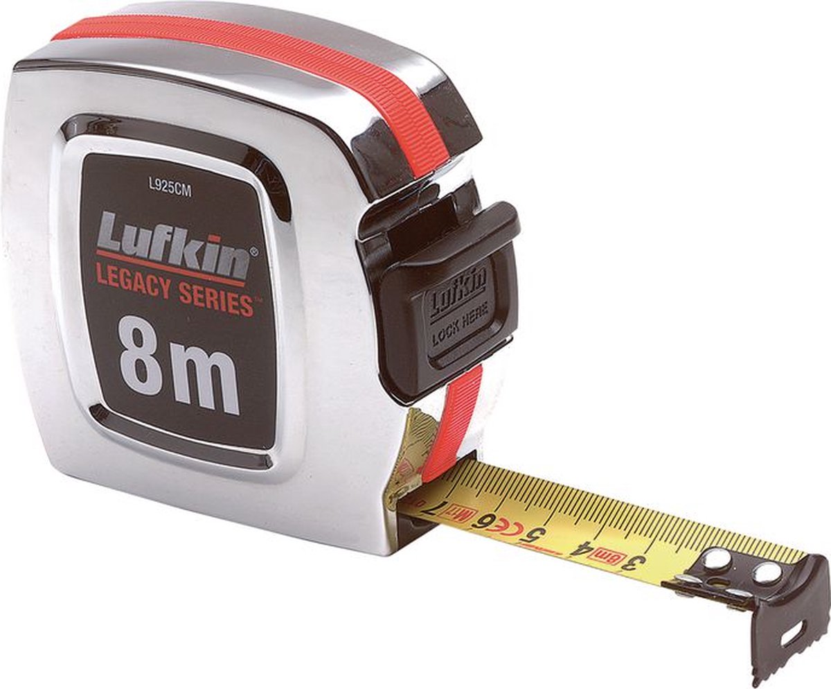 Lufkin Legacy Serie Rolmaat Chromen Behuizing 8mx25mm