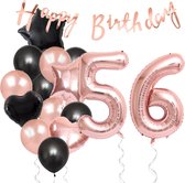 Snoes Ballons 56 Years Party Package - Décoration - Set d'anniversaire Liva Rose Number Balloon 56 Years - Ballon à l'hélium