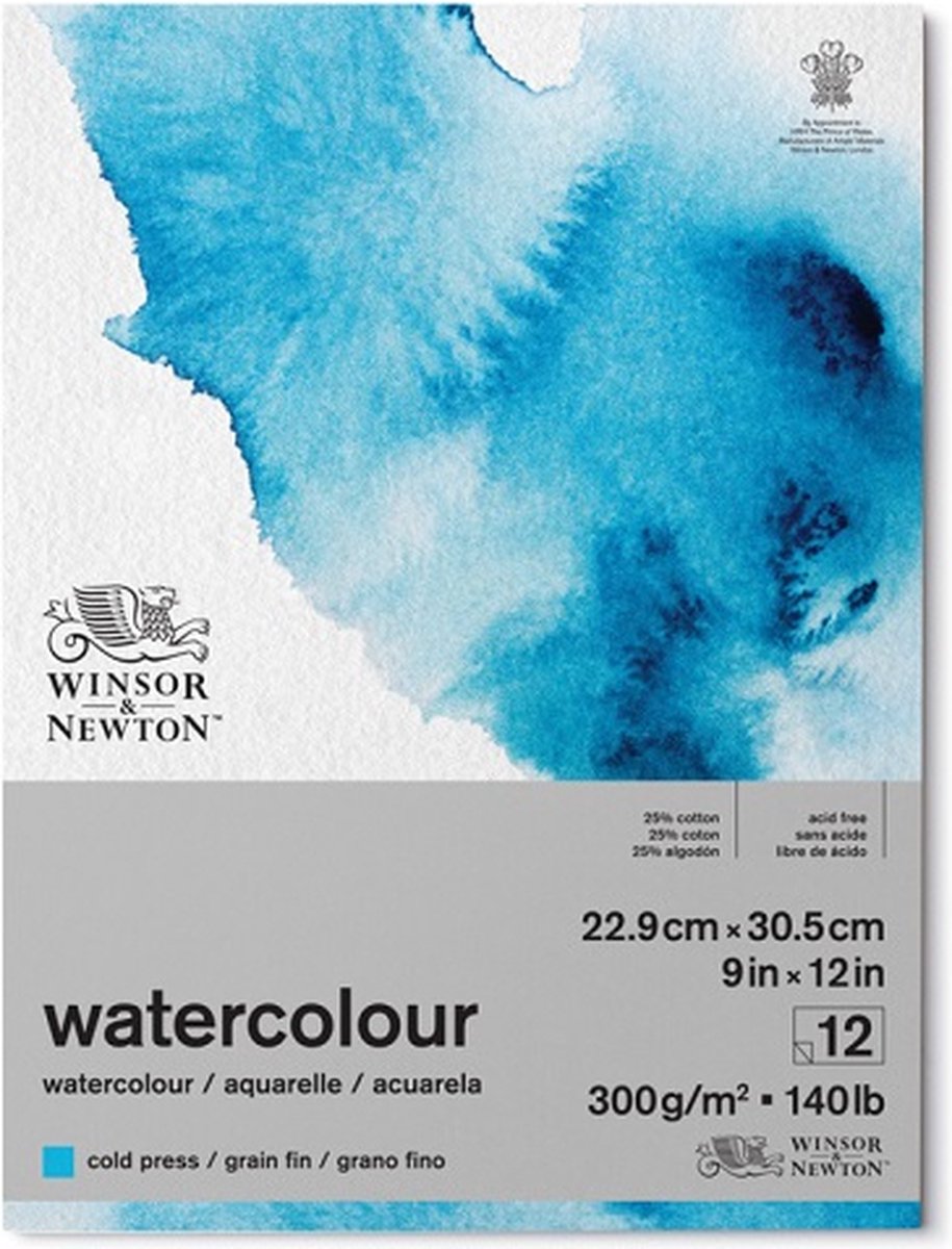 Winsor & Newton Classic Aquarelpapier Grain fin Blok 300 gram Blok: 23 x 31 cm