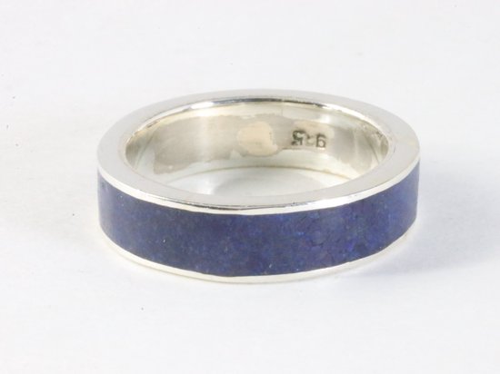 Zilveren ring met lapis lazuli - maat 19
