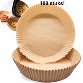 *** 100 stuks bakpapier - Geschikt voor Airfryer - accessoires - Bakpapier 20x20CM - 16CM bodemdiameter -Wegwerpbakjes - van Heble® ***