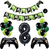 Snoes Mega Game Gamers Helium Verjaardags Ballonnen Feestdecoratie Black Cijfer Ballon nr 8