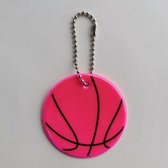 Reflecterende sleutelhanger - 1 stuks - Basketbal - Roze