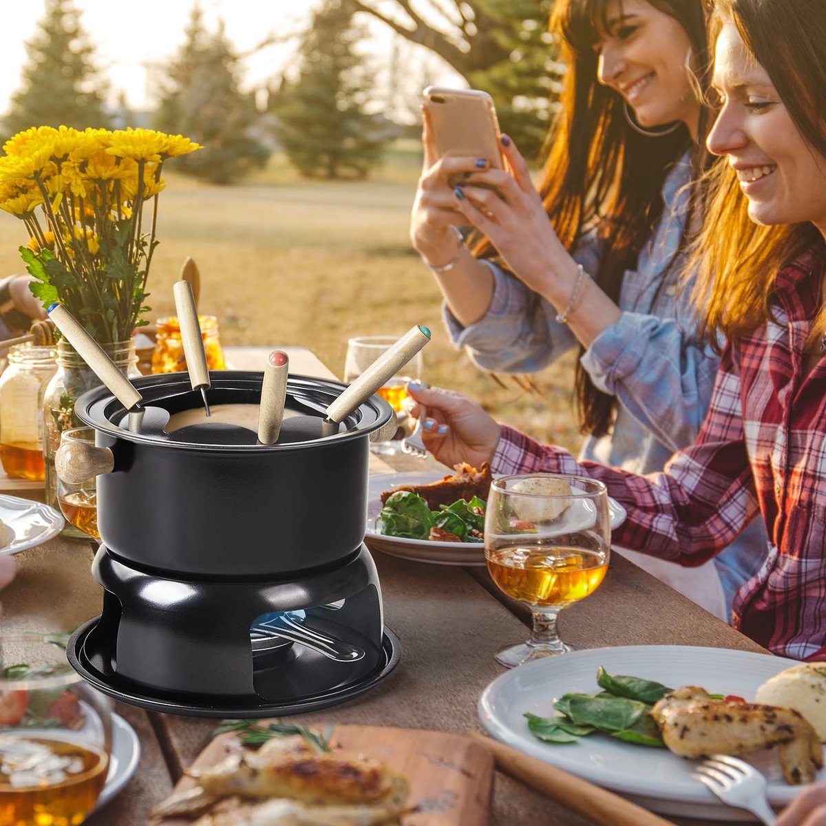 Poêle à fondue électrique Remo , fondue, marmite, 4,5 litres Ø30cm