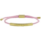 Minimalistisch armbandje met gravure -LIEFSTE MAMA - Cadeau voor moeder / moederdag - Kleur Goud & Roze