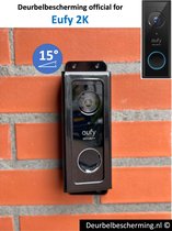 Deurbelbescherming Eufy 2K - 15°graden - RVS zwart (anti-diefstal cover - videodeurbel bescherming - videodeurbel beschermer - videodeurbel hoes - videodeurbel cover - beveiligingscamera beschermer nr.6)