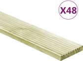 vidaXL - Terrasplanken - 48 - st - 6,96 - m² - 1 - m - massief - grenenhout