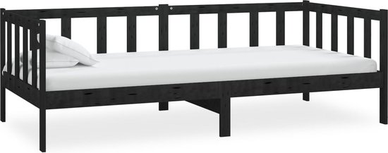 vidaXL-Bedbank-massief-grenenhout-zwart-90x200-cm