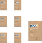 Stick'n sticky notes - 6 pack - 76x51mm - kraft papier - 600 memoblaadjes