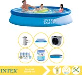 Intex Easy Set Zwembad - Opblaaszwembad - 366x76 cm - Inclusief Afdekzeil, Onderhoudspakket, Filter, Grondzeil en Warmtepomp CP