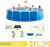 Intex Metal Frame Zwembad - Opzetzwembad - 457x122 cm - Inclusief Onderhoudspakket, Filter, Onderhoudsset en Solar Mat