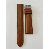 Horlogeband-20 mm breed-dames-heren-lichtbruin-leder-anti allergisch-juweliers kwaliteit
