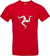 Isle of Man T-shirt Rood - brits kroonbezit