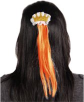 Folat - Haarclip groot oranje met kroon