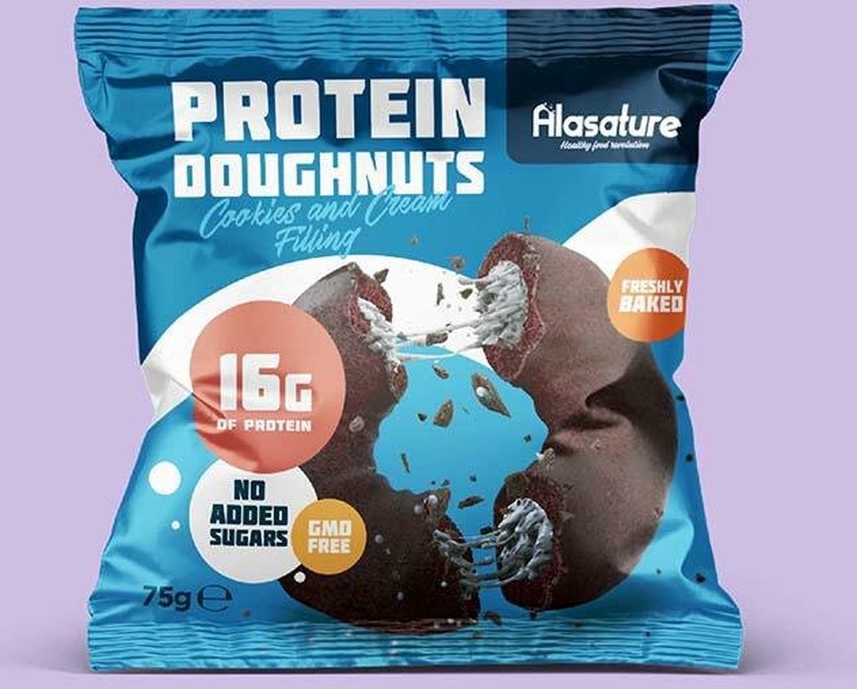 Protein Doughnuts (8x75g) Cookies & Cream eiwitrijke donut