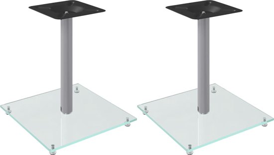 vidaXL-Luidsprekerstandaards-2-st-1-pijler-gehard-glas-zilverkleurig