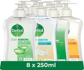 Bol.com Dettol - 2L Handzeep - Antibacterieel - Aloe Vera 2x250ml - Orginal 2x250 - Gevoelige Huid 2x250 - LHS care+ Honing/Shea... aanbieding