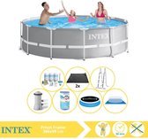 Intex Prism Frame Zwembad - Opzetzwembad - 366x99 cm - Inclusief Solarzeil Pro, Onderhoudspakket, Filter, Grondzeil en Solar Mat