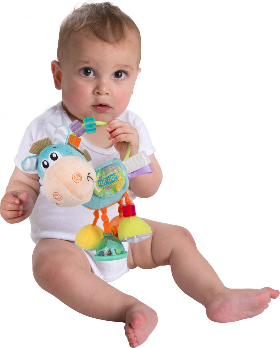 Playgro Clip Clop Rammelaar - Blauw - Activiteitenspeeltje - Rammelaar - Kraamkado - Baby speelgoed - Babyspeeltje - Kinderwagenaccessoire - Knuffeldier - Baby rammelaar - Bijtspeelgoed - Grijpspeelgoed - Baby — afbeelding 4