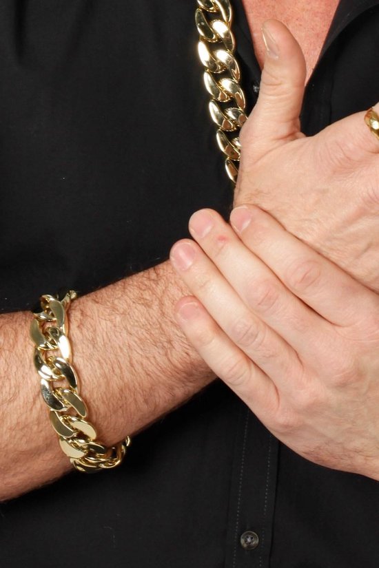onedel metalen grote schakel armband floraal bewerkt - bestel bij