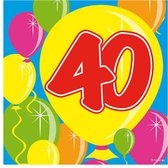 Folat - Servetten 40 jaar Ballonnen (20 stuks)