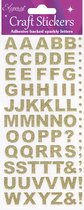 Autocollants Alphabet lettre droite dorée (par feuille)