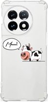 Silicone Back Case OnePlus 11 Telefoonhoesje met doorzichtige rand Cow