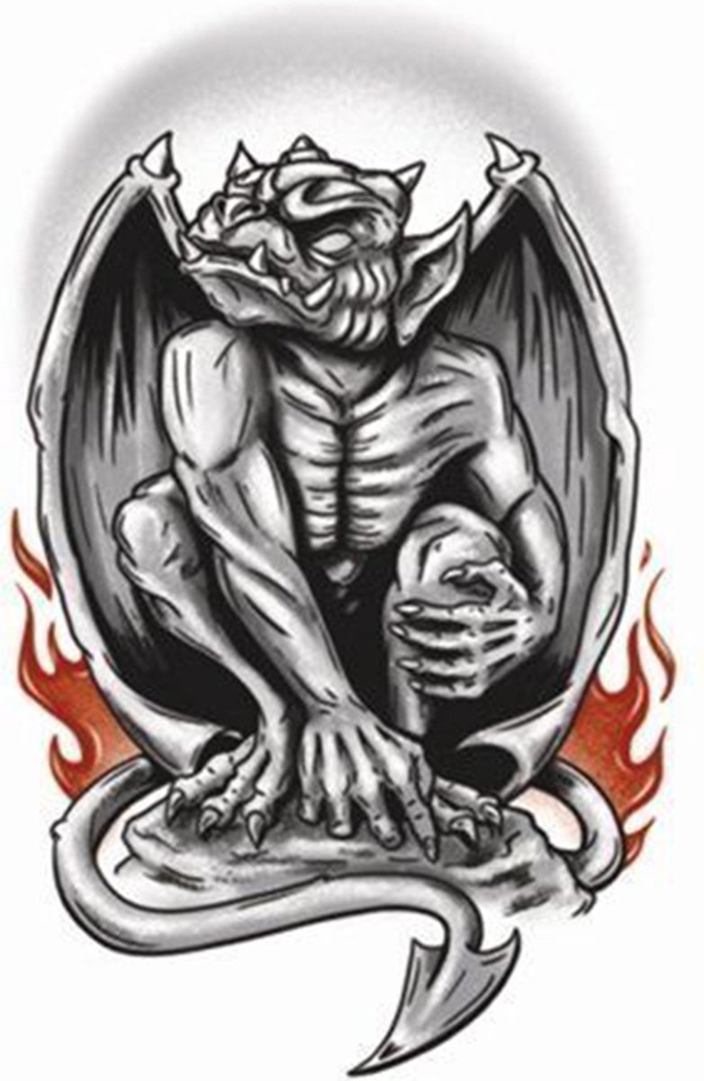 Partychimp Neptatoeage Gothic Gargoyle Polyester Zwart/rood