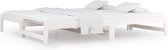 vidaXL - Slaapbank - uitschuifbaar - 2x(80x200) - cm - massief - grenenhout - wit