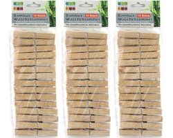 Jedermann wasknijpers - 45x - bamboe hout - 9,5 cm