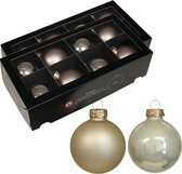 Othmar Decorations kerstballen 16x - licht champagne -glas - 8 cm