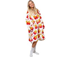 Noony Oversized Hoodie Deken Friet of Patat - Plaids met Mouwen - Fleece Deken met Mouwen - Ultrazacht - Hoodie Blanket - Patatjes Hoodie - Frietjes Hoodie - Volwassenen - Vrouw en Man - Hoodie Deken met Capuchon - Huggle & Snuggle Hoodie