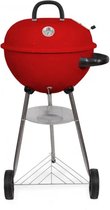 Barbecue à charbon de bois sur roulettes - 47x76 Cm - acier inoxydable - Rouge